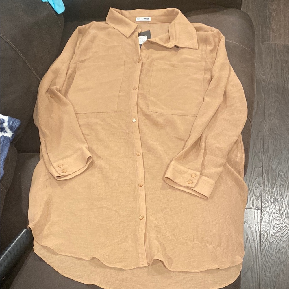 Fashion Nova Tan Blouse